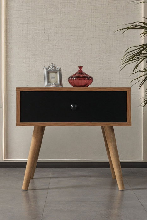 Hanah Home Vita 5106 Mesita de Noche Nogal y Negro Hanah Home Vita 5106 Mesita de Noche Nogal y Negro